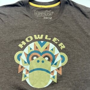 Howler Bros Shirt T-Shirt Men's L Brown Geometric Monkey Graphic Tee